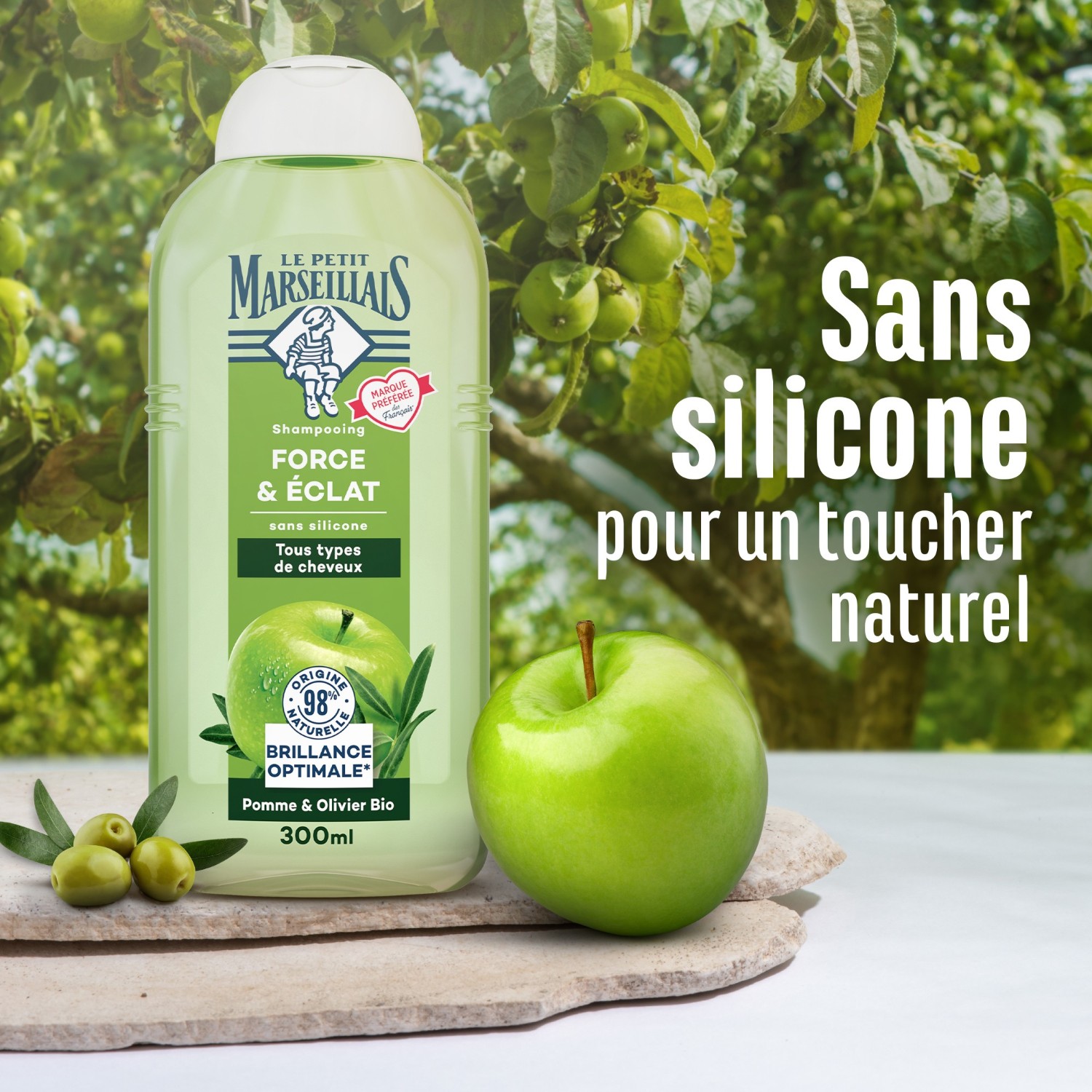 Le Petit Marseillais Shampooing Force & Éclat Pomme & Olivier Bio