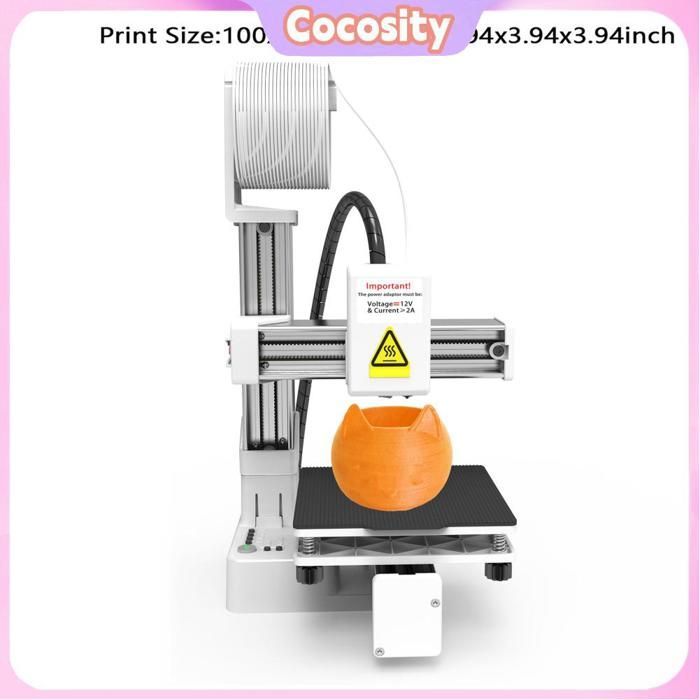 Cocosity Kleiner 3D-Drucker mit Frequenzmultiplexverfahren (FDM) – EU-Stecker, Weiß