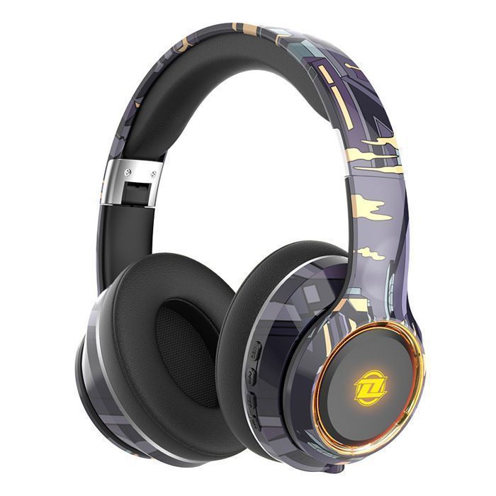 Cuffie Bluetooth Graffiti - Wireless, pieghevoli - Luce LED RGB - Durata della batteria di 30 ore - Cuffie con cancellazione del rumore, bassi potenti