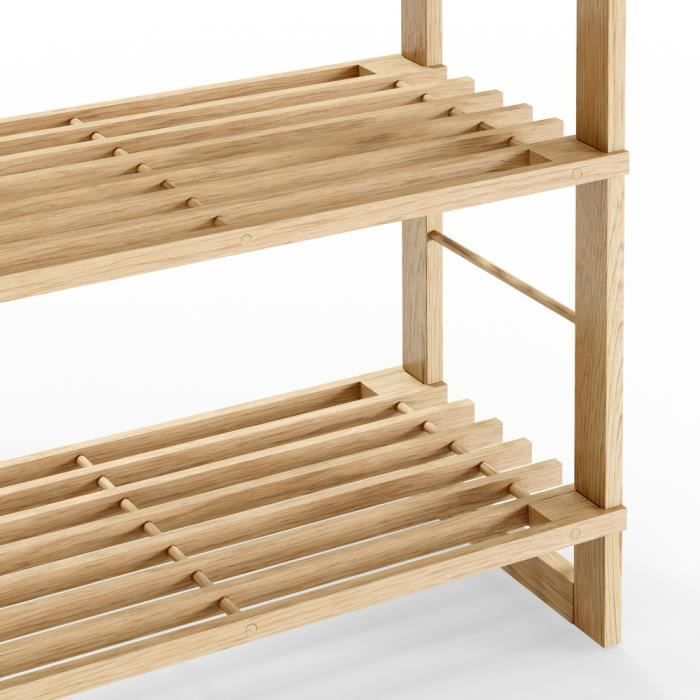 CASARIA® Set of 2 5-Tier Storage Shelves, 135.5 x 58 x 27 cm, Wooden Multifunctional Bathroom Display