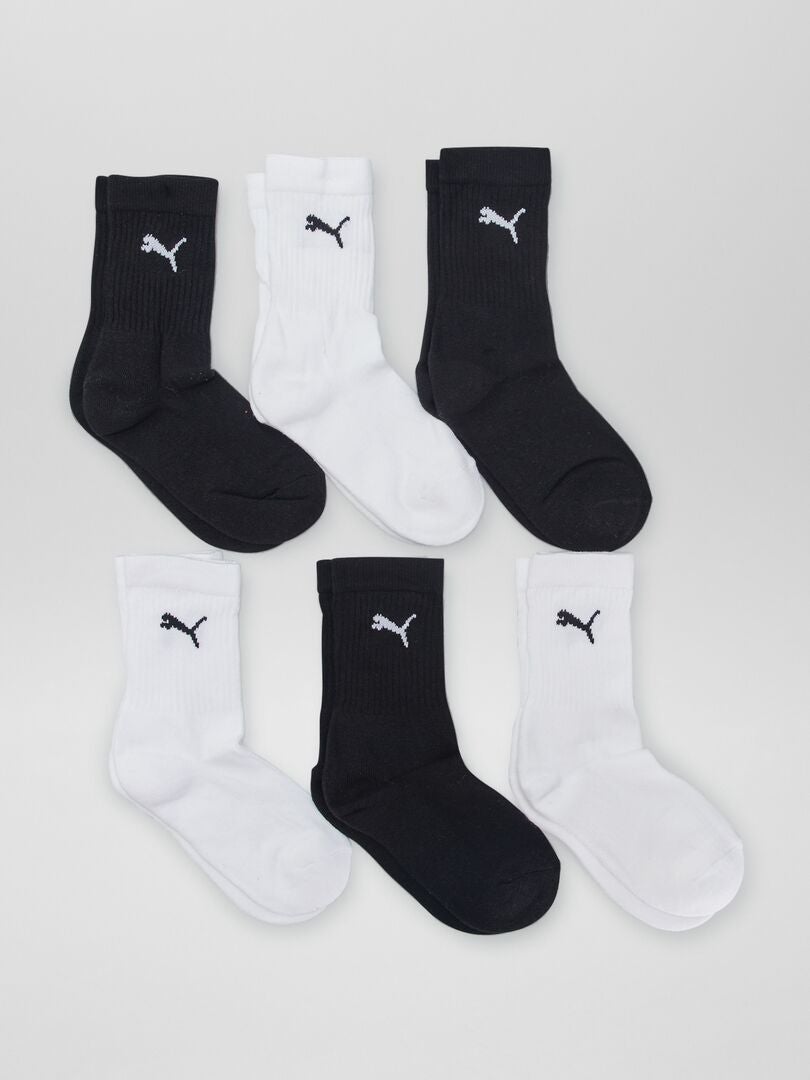 Set van 6 paar Puma sokken - Zwart
