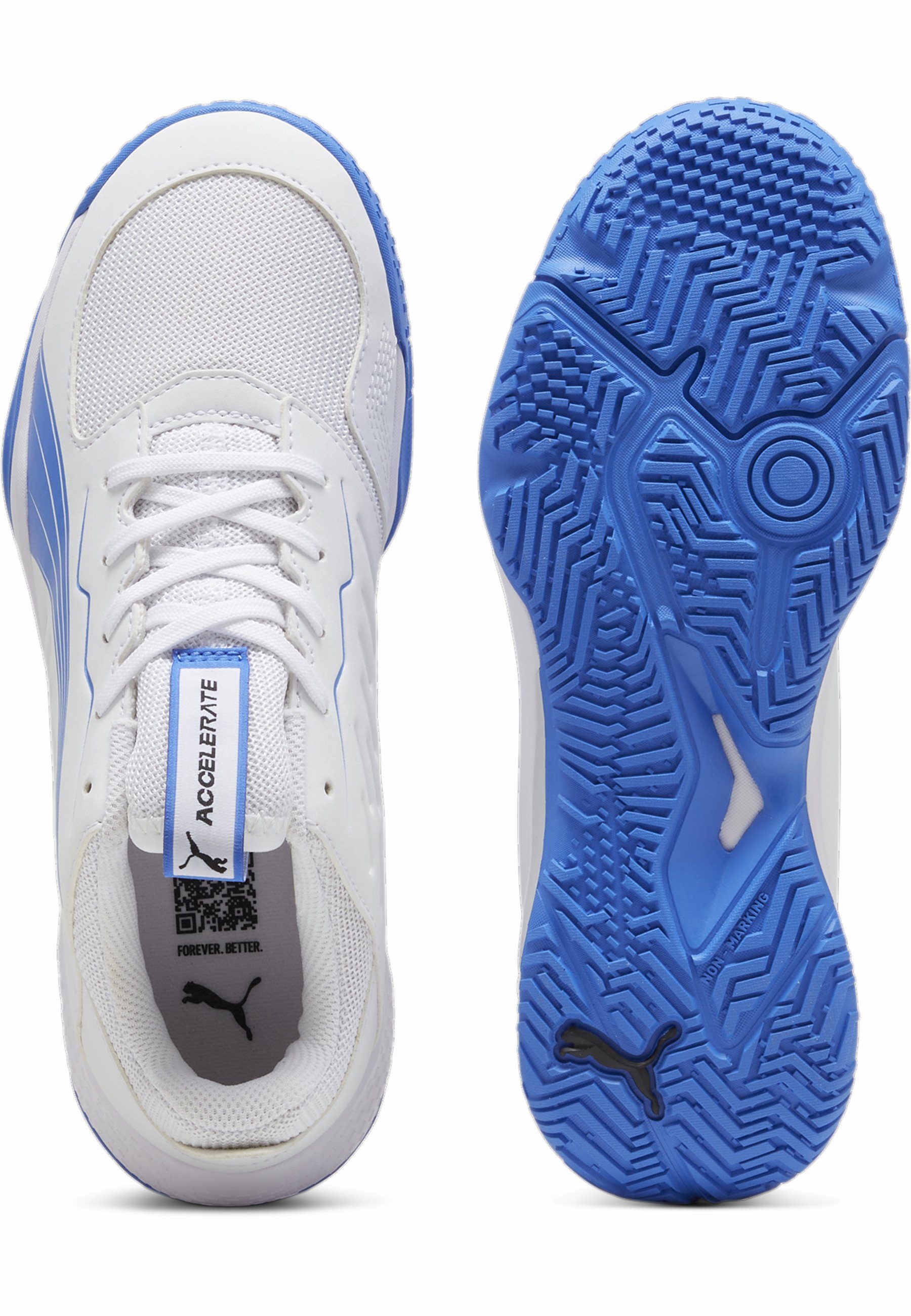 Puma ACCELERATE - Scarpe da pallamano - bianco bluemazing