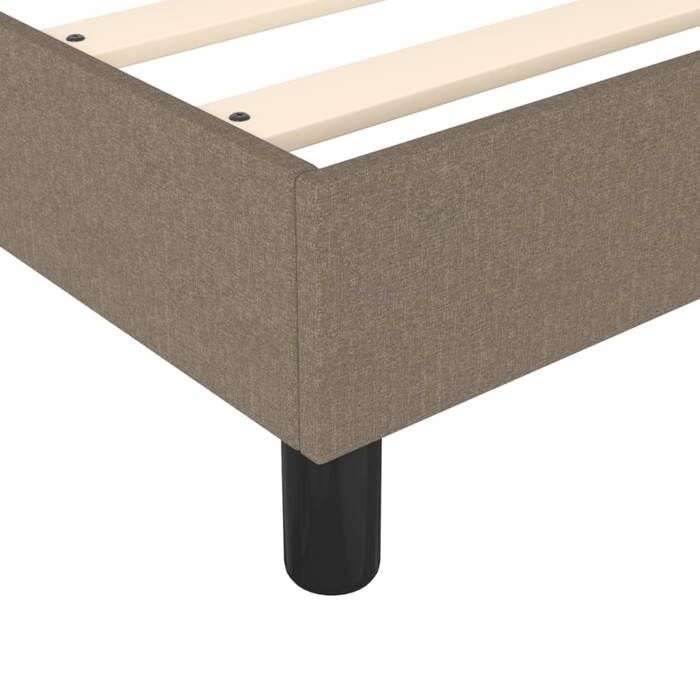 Cama de madera color topo de 200 x 200 cm - Carga máxima 150 kg - Estructura de cama de muelles color topo de 200 x 200 cm, tela 005_931918