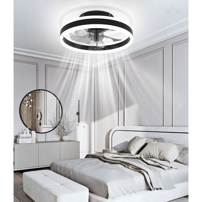 ®WHD© 50cm Ceiling Fan with 3 Lights & 6 Speeds, Quiet, Energy Efficient, Remote Control/App - Living Room/Bedroom/Kitchen/Office