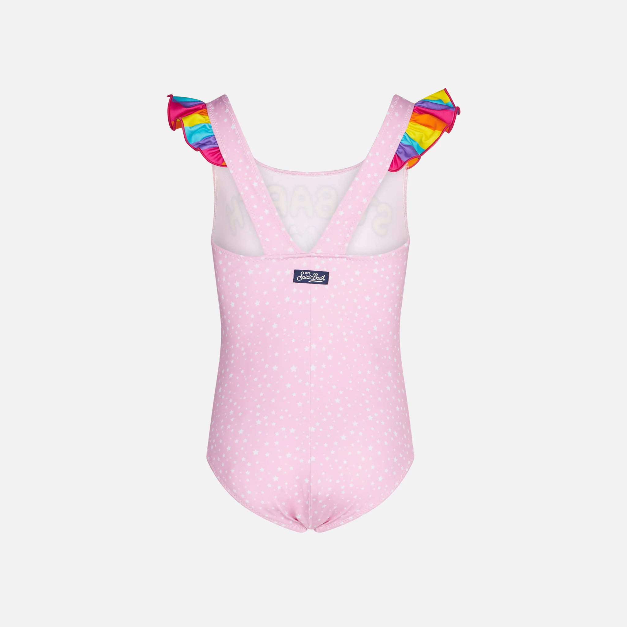 Costume intero da bambina con stampa St. Barth Friend