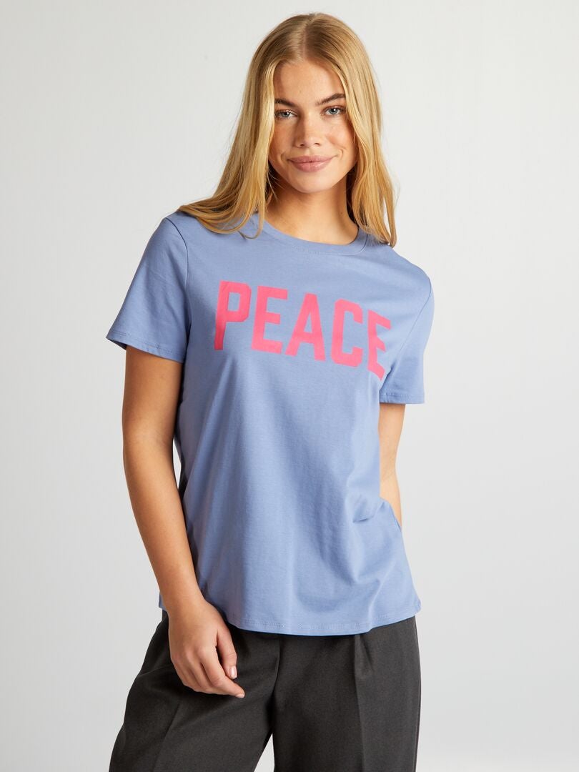 Camiseta com estampa de corações - AZUL