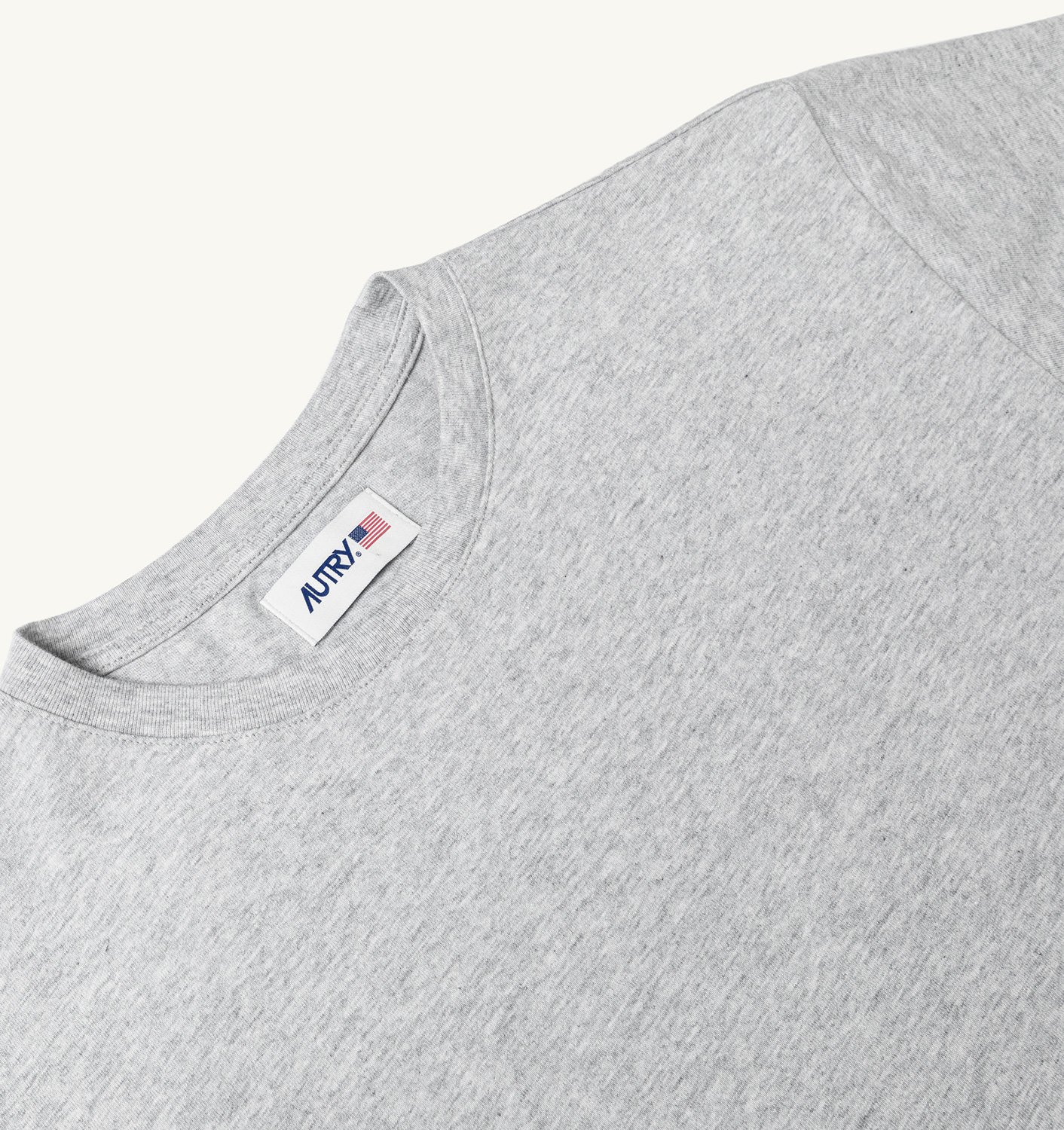 TRICOU DIN JERSEY DE BUMBAC CU LOGO GRI MELANGE