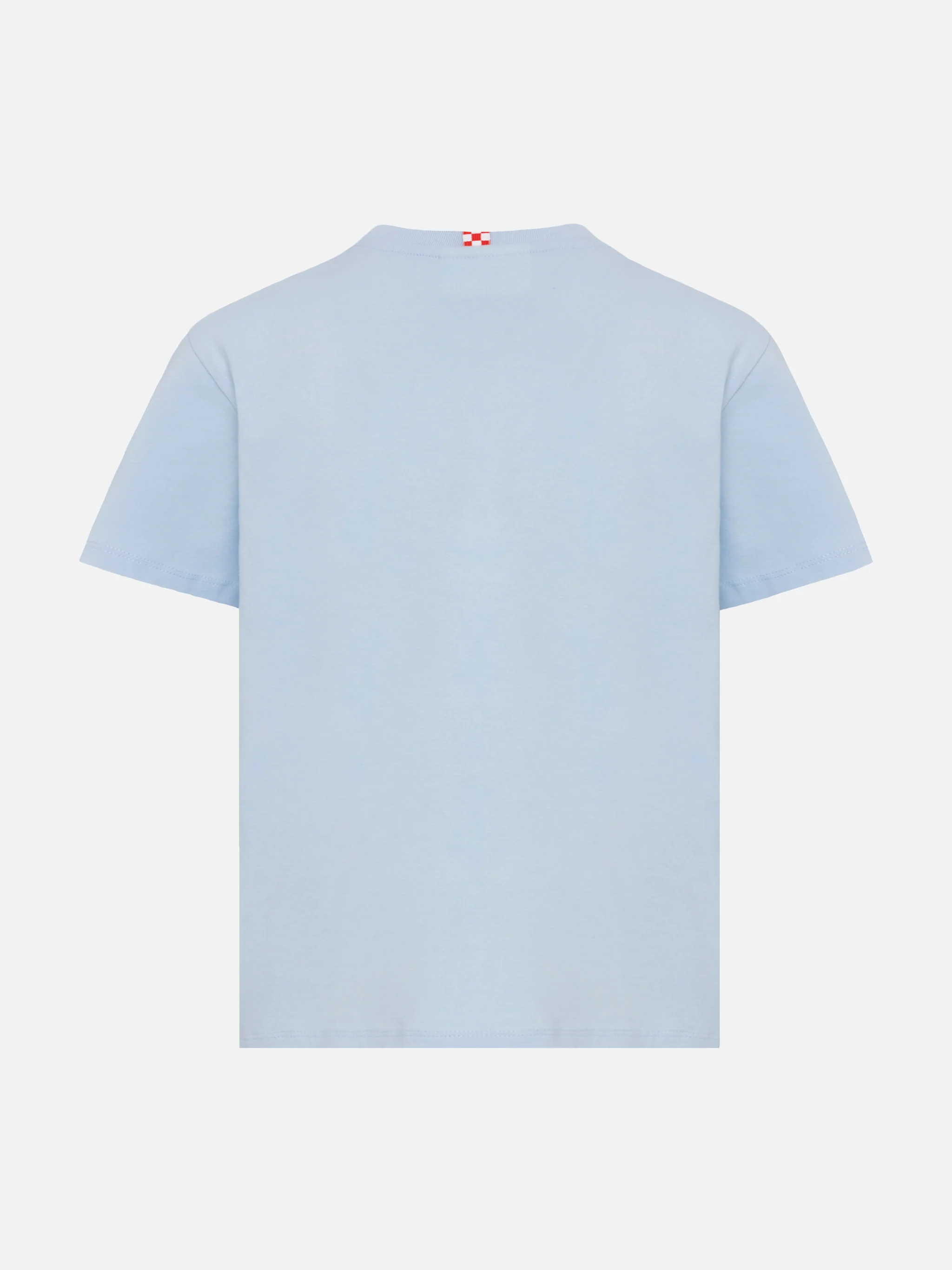 T-shirt Dover azzurro chiaro in jersey di cotone con ricamo St. Barth