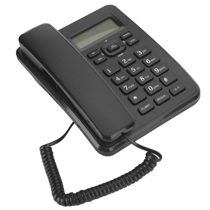 Téléphone fixe filaire pour maison et bureau, matériau ABS résistant, usage domestique et professionnel