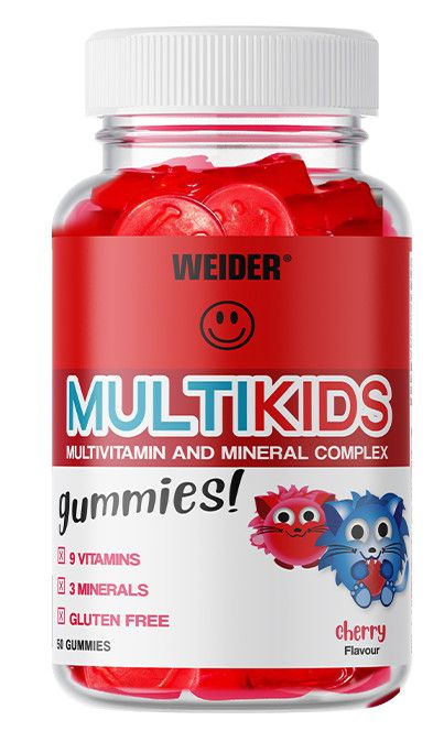 Multikids funkcionalni gumeni bomboni s okusom trešnje Multivitamini