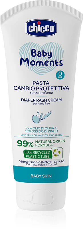 Creme protetor para assaduras Chicco, creme para uso diário na higiene do bumbum.