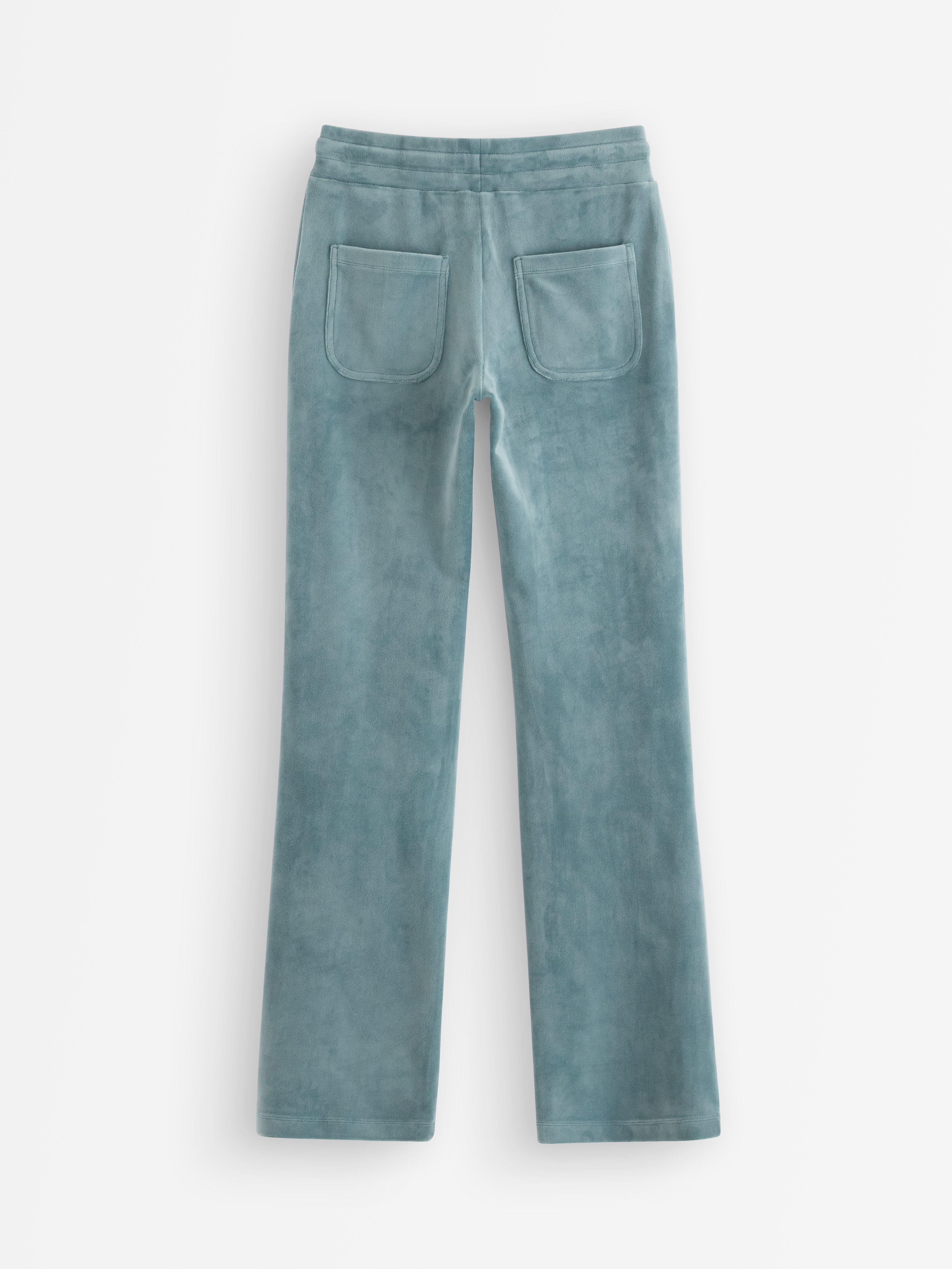 Dusty Aqua velour slengbukser