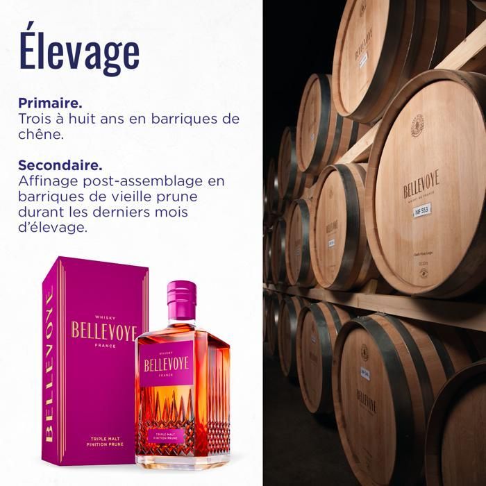 BELLEVOYE - PRUNE - Whisky - Triple Malt - Origine: Francia - 43% di alcol - bottiglia da 70 cl