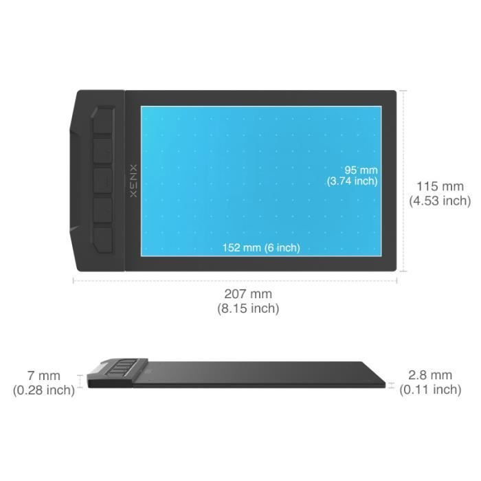 Tavoletta grafica - YYV - XENX X1-640 - 6x4 pollici - Stilo senza batteria - 8192 livelli di pressione