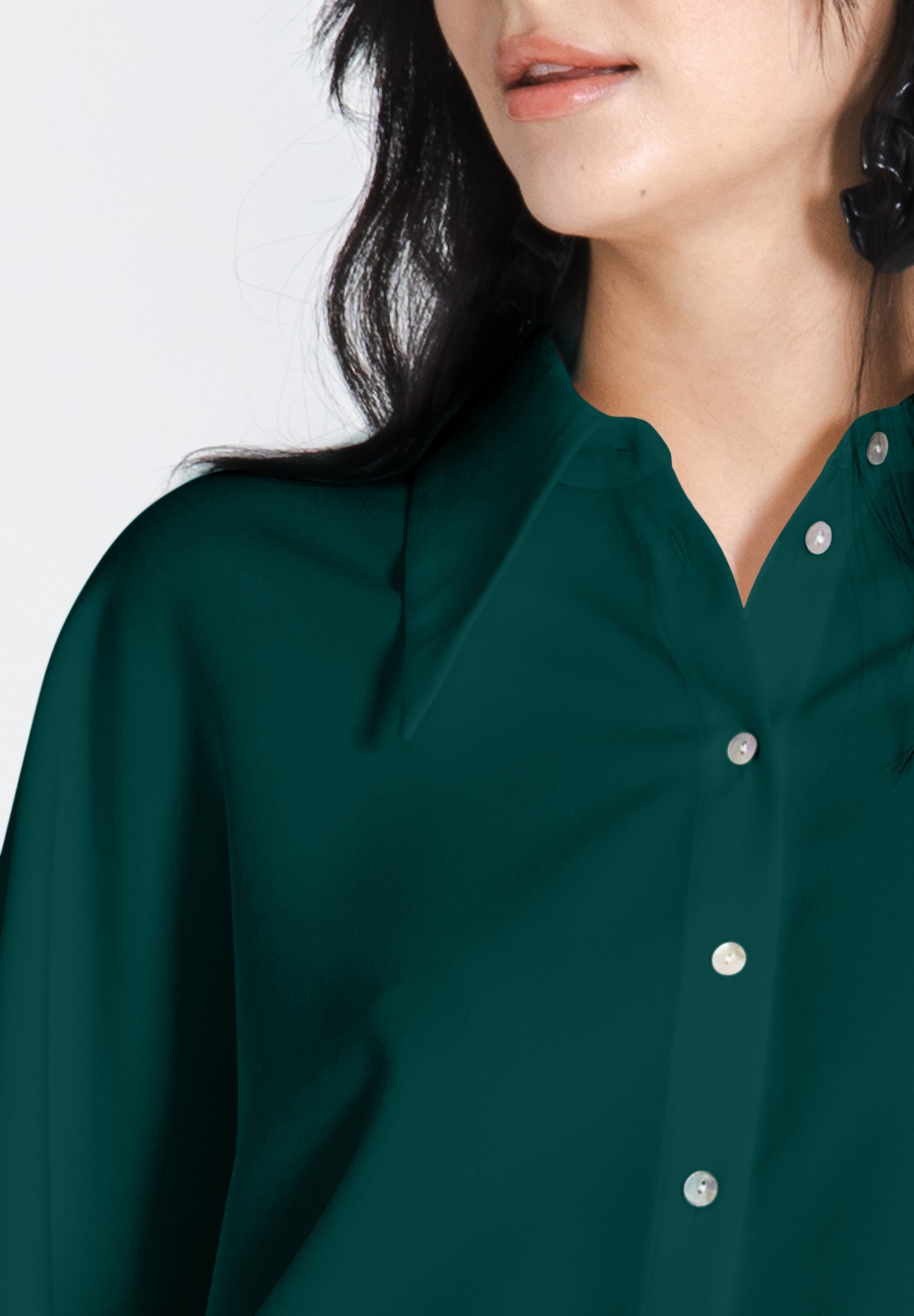 Jascha Stockholm blouse met knoopsluiting - smaragdgroen