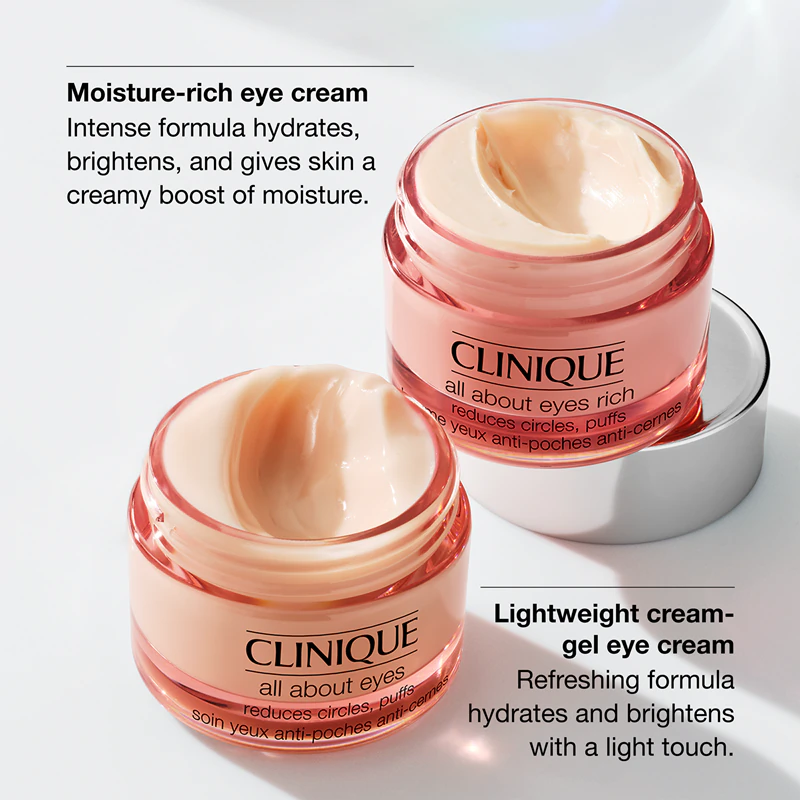 Clinique All About Eyes™ Creme Hidratante Rico para Olhos, Reduz Inchaço e Olheiras