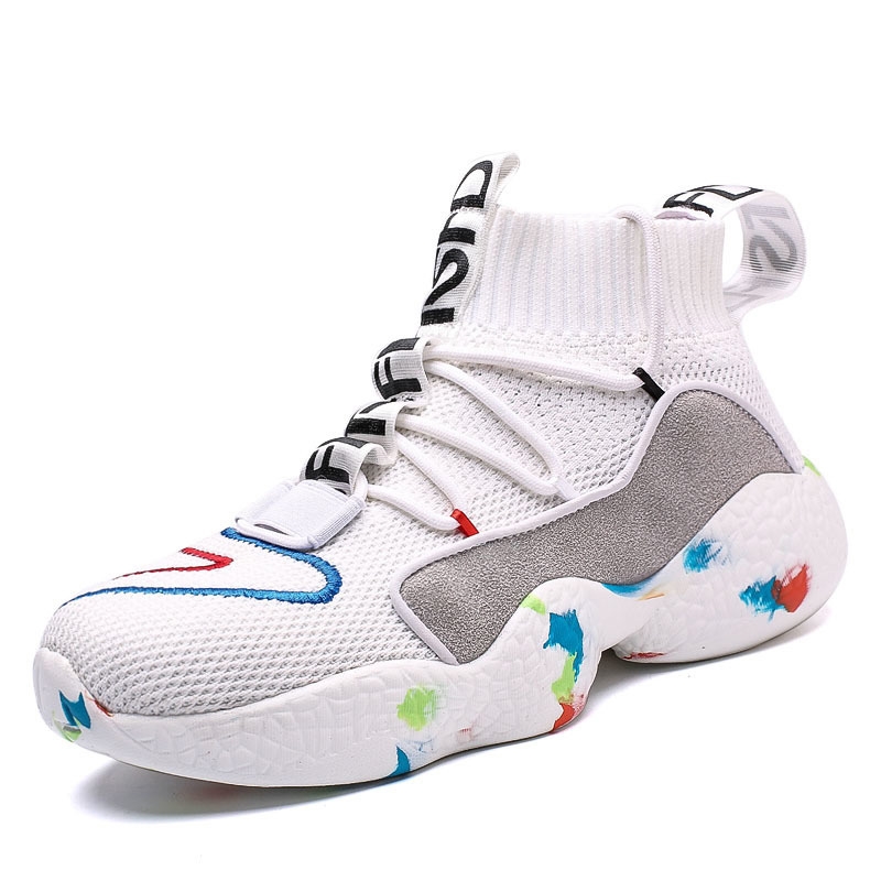 Baskets montantes d'extérieur pour hommes, chaussures d'hiver chaudes et élastiques, chaussures décontractées tendance.