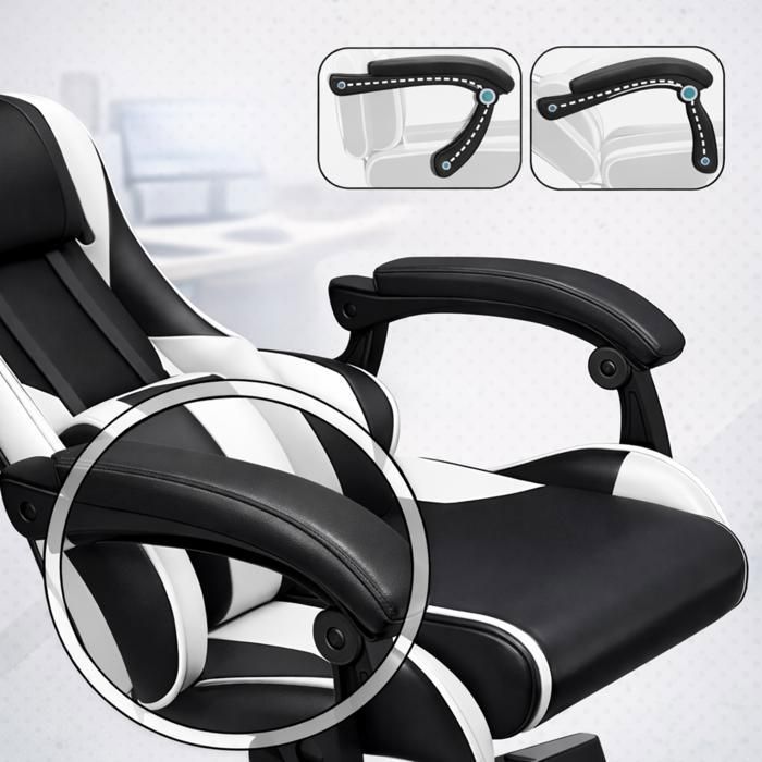 Bayt Chaise Gaming Ergonomique - Accoudoirs Réglables - Hauteur Ajustable - Dossier Inclinable - Noir & Blanc