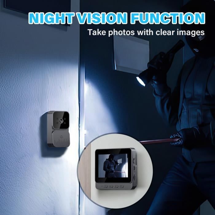 Videocitofono wireless PRUMYA - Schermo da 4,3 pollici - Visione notturna - Wi-Fi 2.4G - Telecamera integrata