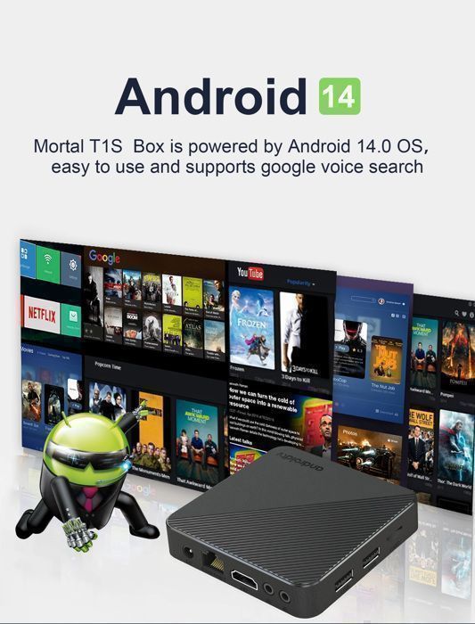 TV BOX - 8K - 2/16GB - IPTV Box - Android 14.0 - Android TV - WiFi 2.4/5.8G - Bluetooth 5.0 - HDR 10+ - Reproductor multimedia