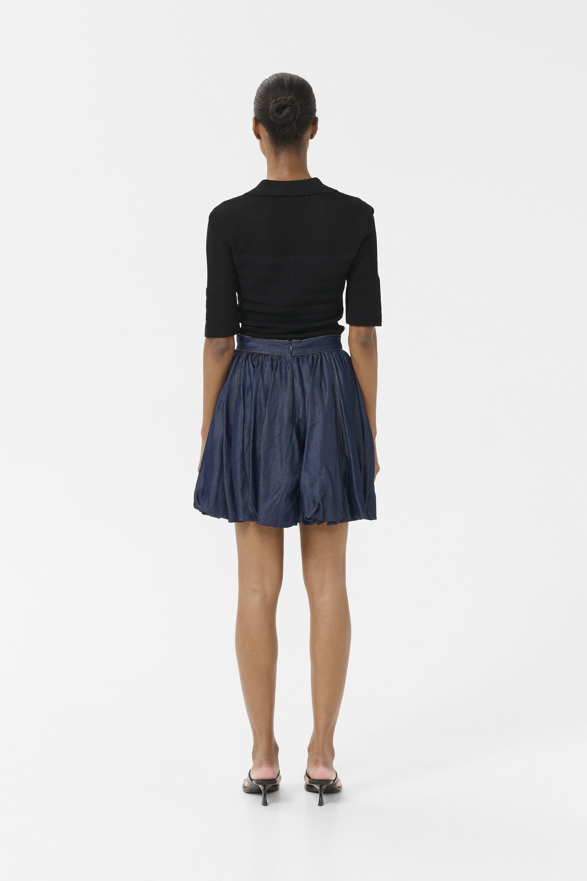 Gestuz NIA BALLOON SKIRT - Gonna a palloncino - blu scuro non lavata