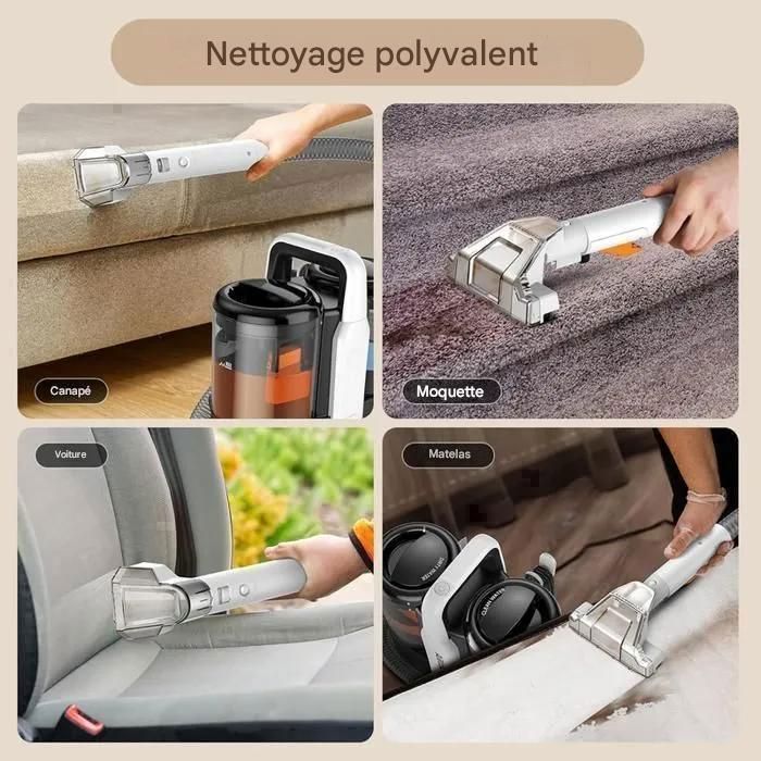 Portable Stain Remover - 500W/15 Kpa/1.3M Hose - 3M Power Cord - 0.8L/1.5L Tank - Water Vacuum Cleaner