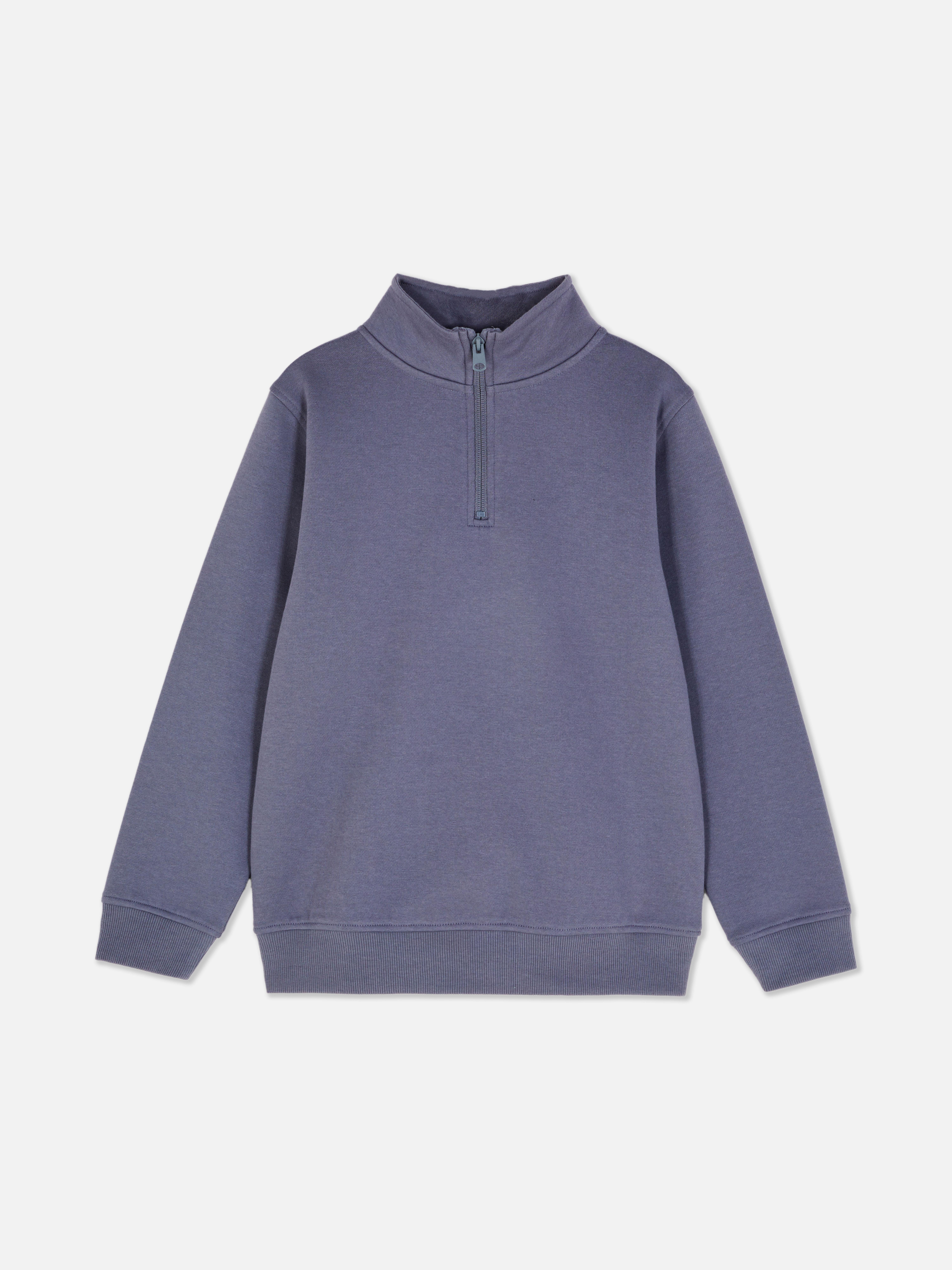Sweatshirt mit Stehkragen Ein Sweatshirt mit Stehkragen, Reißverschluss und gerippten Bündchen