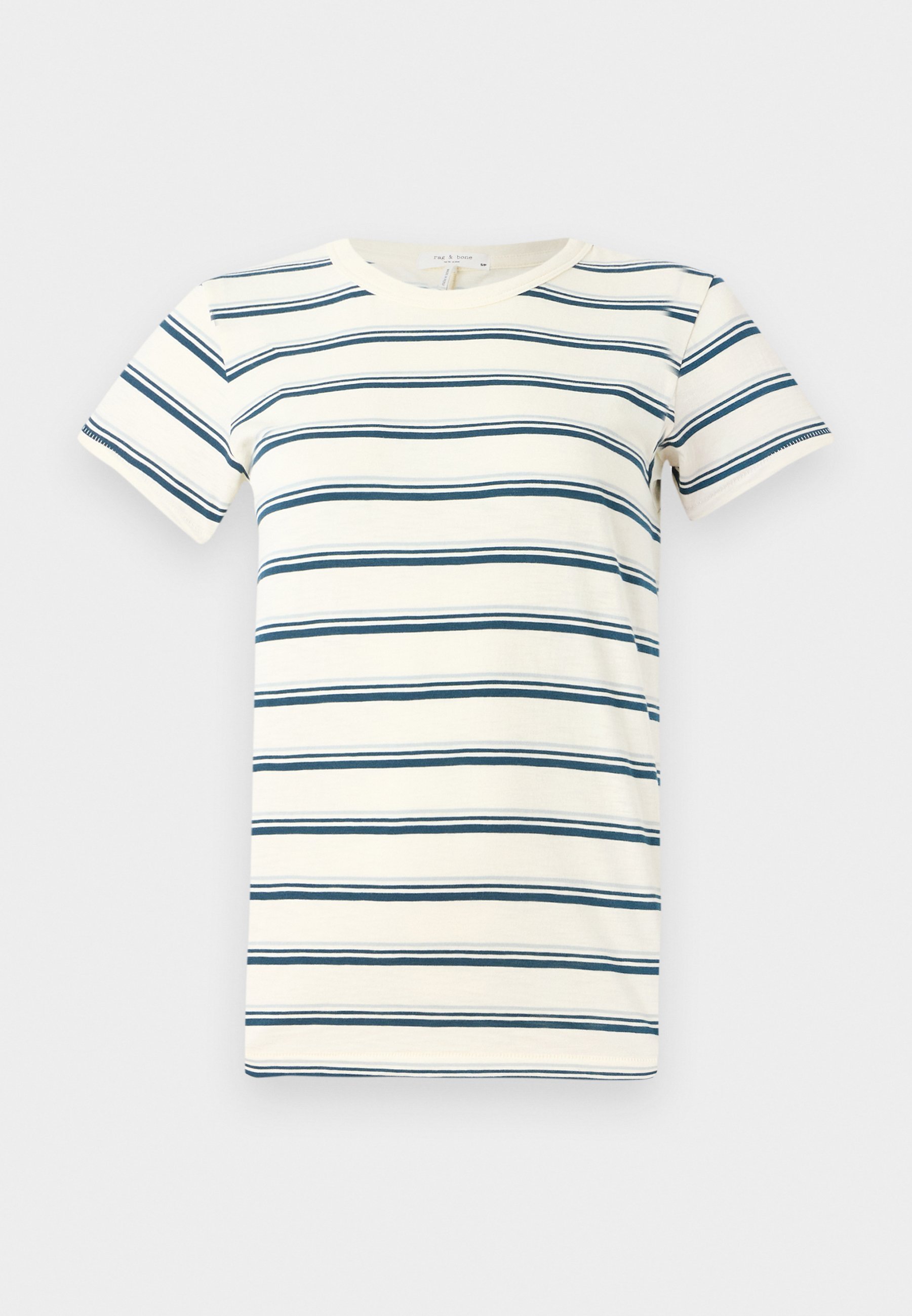 rag & bone THE SLUB STRIPE TEE - Bedrucktes T-Shirt - weiß