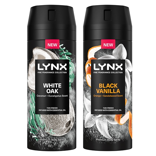 Lynx Fine Fragrance Sort Vanilje & Hvit Eikepakke