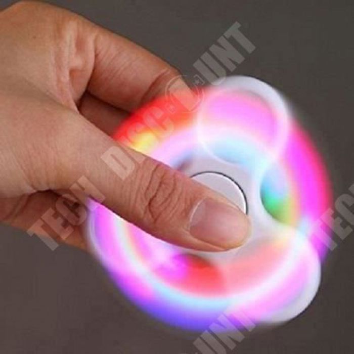 TD® Hand Spinner Luminoso com LED - Brinquedo Triangular para Adultos e Crianças - Brinquedo de Dedo - Alívio do Estresse - Branco