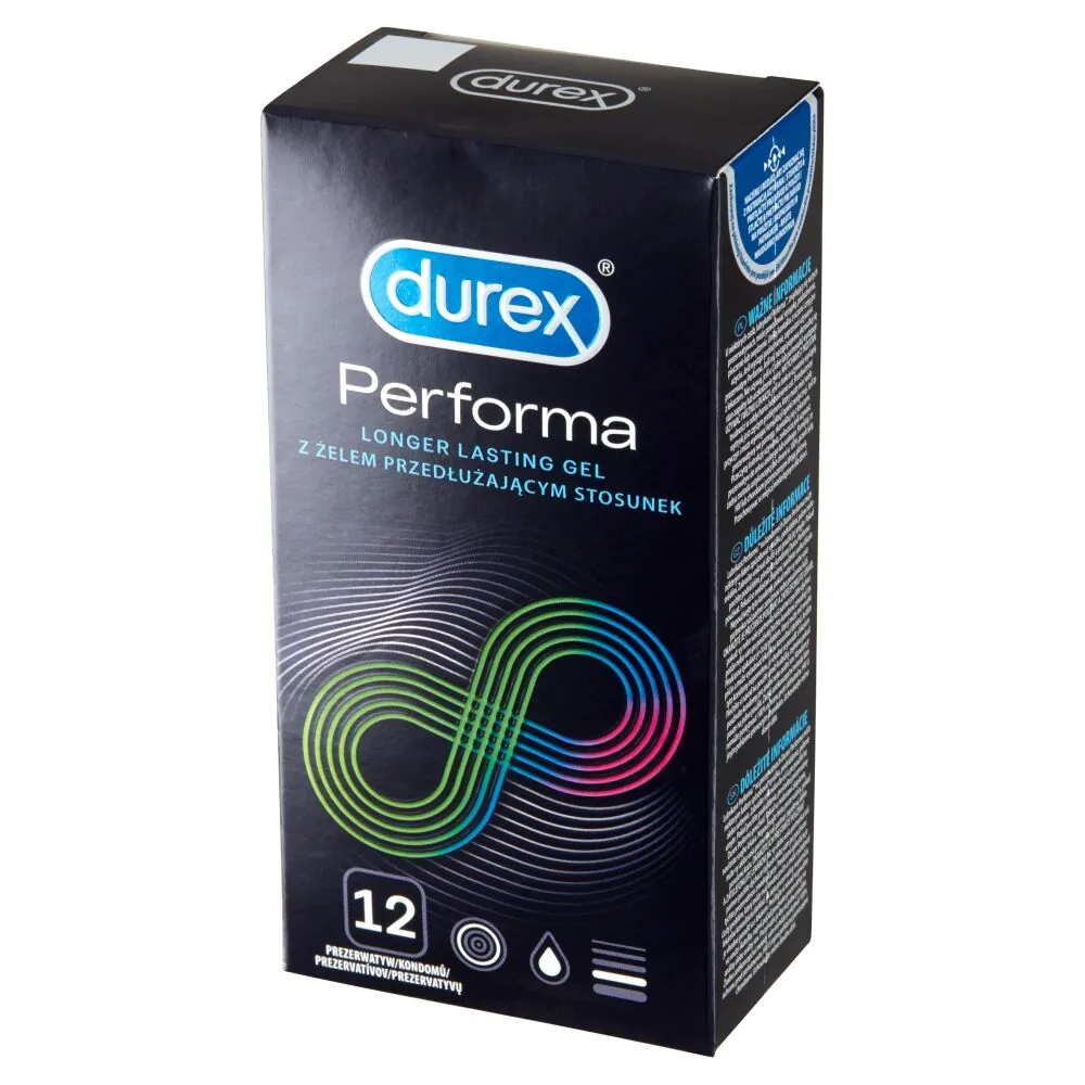 Durex Performa Prezerwatywy pokryte lubrykantem, 12 szt.