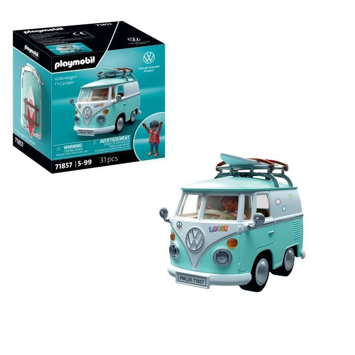 Playmobil 71857 Volkswagen T1 Camper, Playmobil Icon Cars, Klassieke auto's, 31 onderdelen, Kinderen, Leeftijd 14+