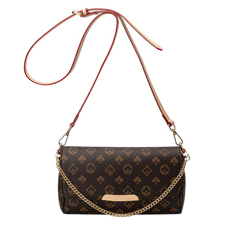 Sac bandoulière de luxe pour femme, imprimé chaîne, style européen et américain, en PU de haute qualité.