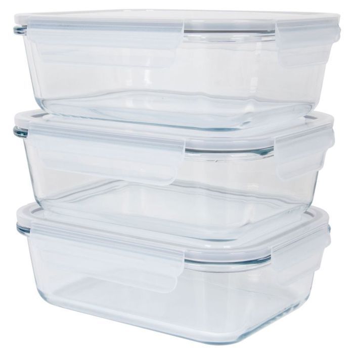 Classbach C-FHD4020G 3-Piece Glass Storage Container Set