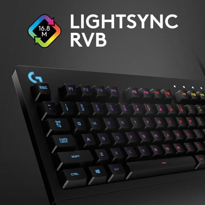 Clavier gamer - Filaire - Logitech G - G213 Prodigy - AZERTY - USB - Noir