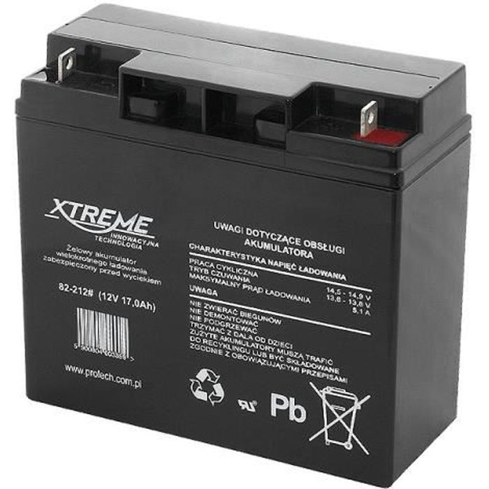 12V 17Ah Rechargeable Gel Battery - XTREME - Maintenance-Free - Leak-Proof