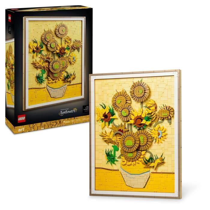 LEGO Art 31215 Vincent van Gogh – Les Tournesols - Tableau mural, Construction pour adulte
