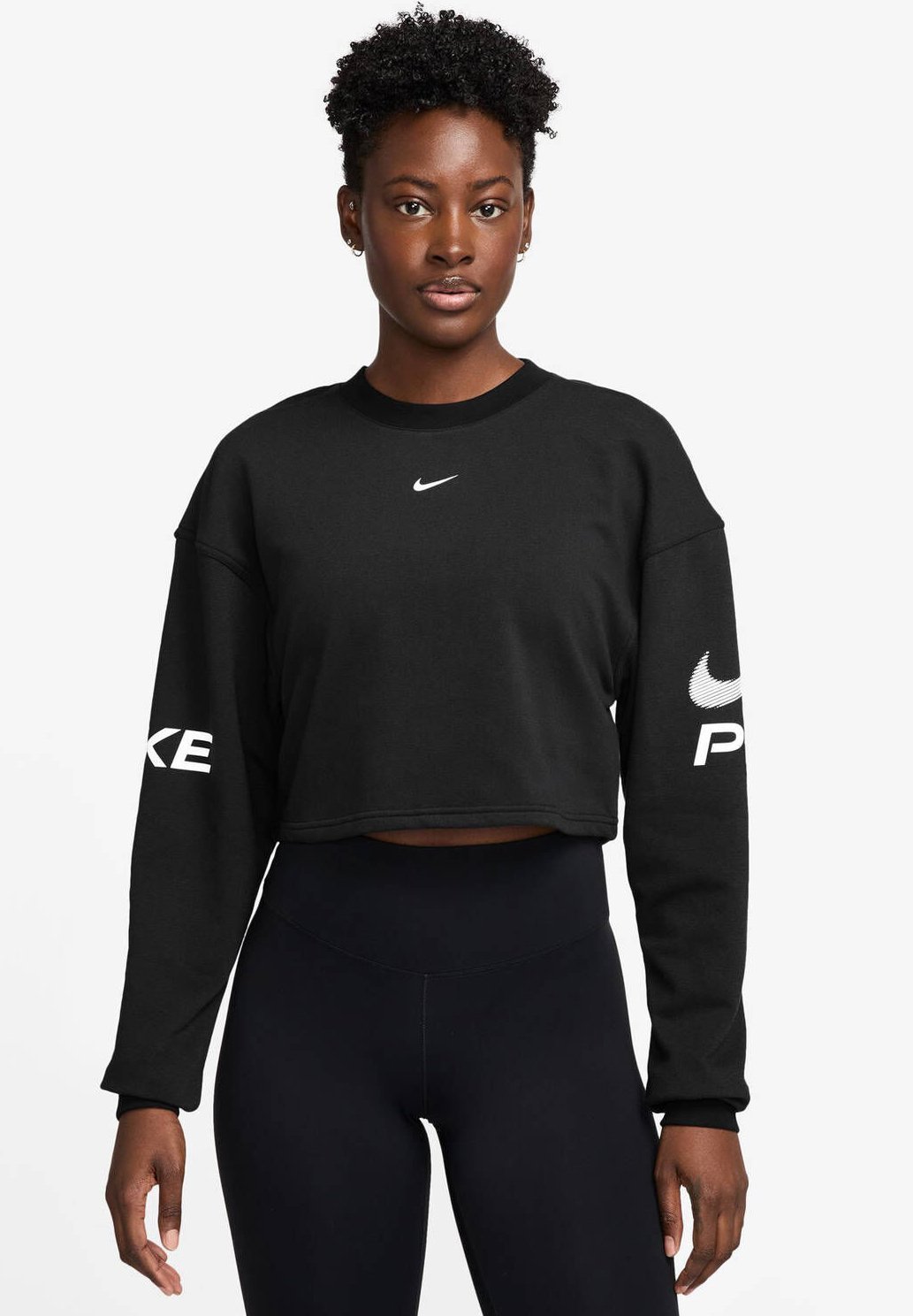 Nike Performance CREW - Sweatshirt - zwart/wit/wit