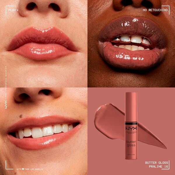 NYX Professional Makeup Butter Gloss сјај за усне, нијанса 16 Praline, 8 ml