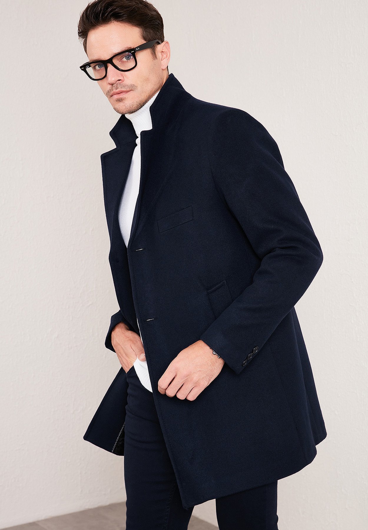 Buratti BUTTON-DOWN - Klasyczny płaszcz - granatowy