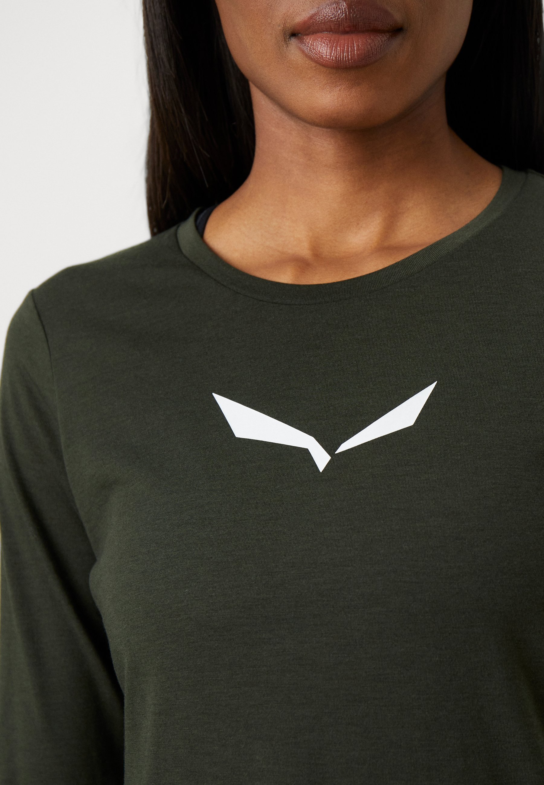 Salewa EAGLE DRY TEE - Top met lange mouwen - donker olijfgroen