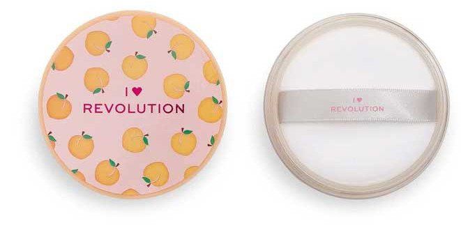 Birstošais cepamais pulveris persikiem Kompaktie un birstošie pūderi