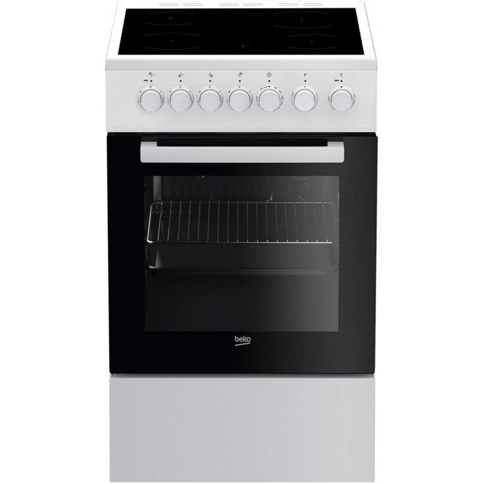 Cooker - BEKO - FSS57100GW - 4 Ceramic Hobs - 60L Convection Oven - White