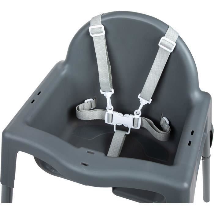 BEBECONFORT Meely Chaise haute bébé 2 en 1, évolutive en petite chaise, De 6 mois à 3 ans (15kg), Dark grey