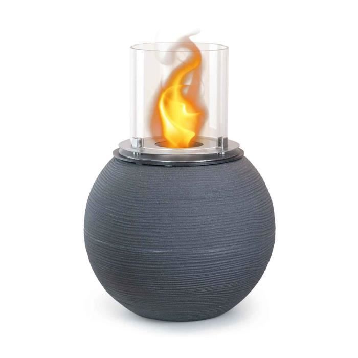 Chimenea de bioetanol - FRANKYSTAR - Botticelli - Ø 40xH54 cm - Gris - Diseño elegante y ecológico