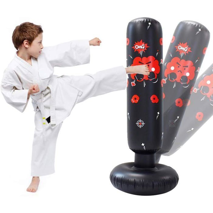 Saco de boxeo inflable de 120 cm para niños, saco de boxeo de rebote instantáneo para entrenamiento de kárate.