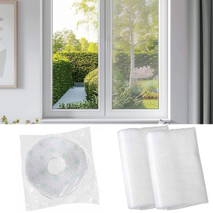 Moustiquaire - FALLENHELD - 130 x 150 cm - Blanc - Sans perçage - Réutilisable et lavable