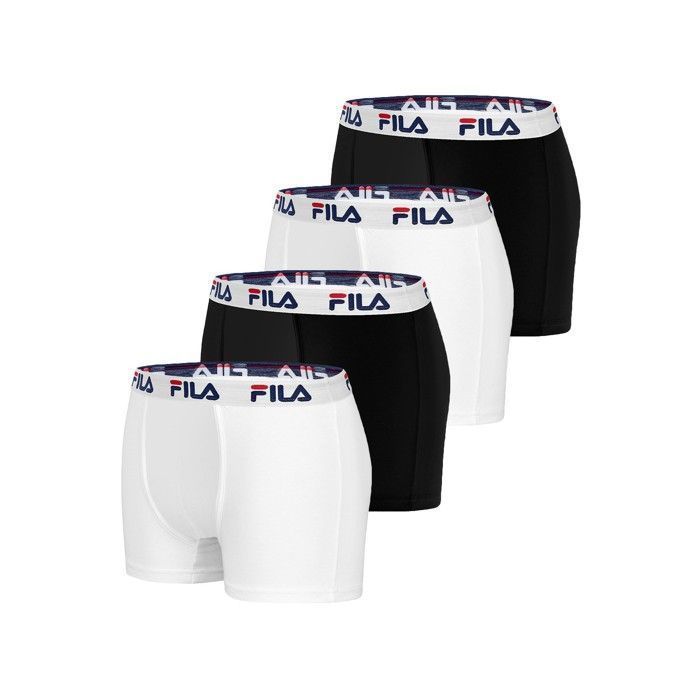 Calzoncillos bóxer Fila para hombre - Negro (Paquete de 4)