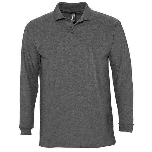  Sols Winter II effen polo met lange mouwen