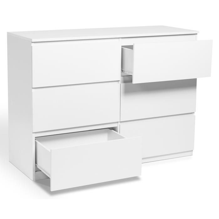 IDMARKET Commode 6 tiroirs TOMI 110 cm bois blanc